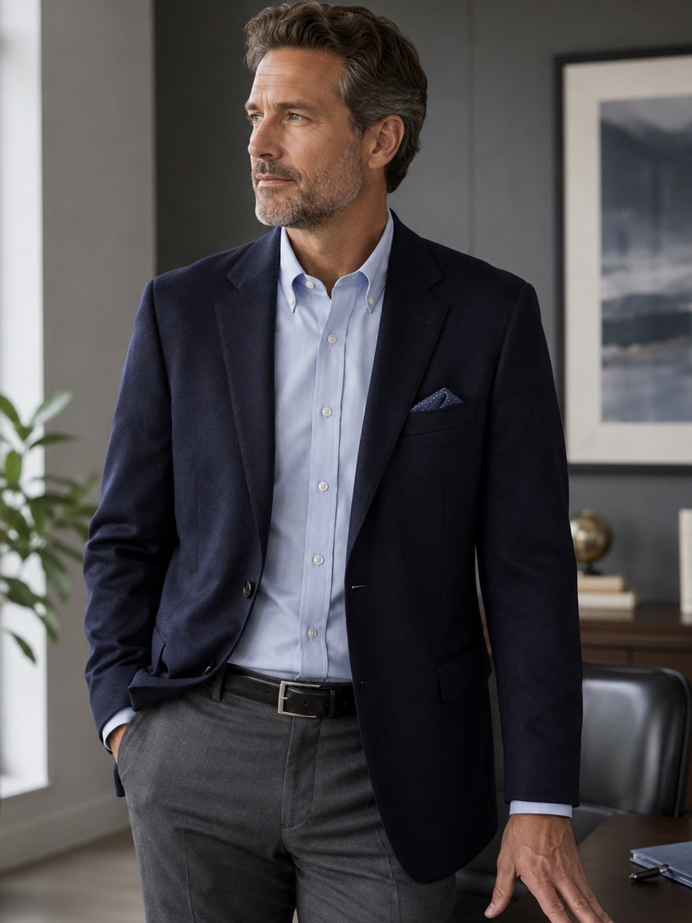 Jos. A. Bank 100% Cashmere Navy Blue Blazer Men’s Size 46R EUC